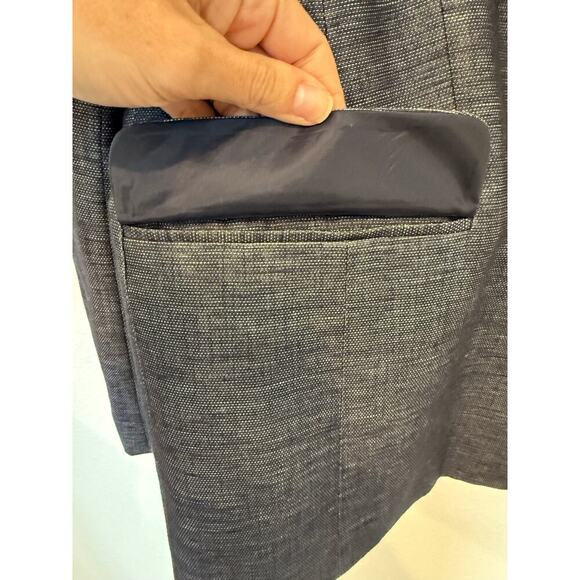 Halogen 2 Button Blazer Gray Pockets Medium Linen/Cotton - Picture 3 of 10